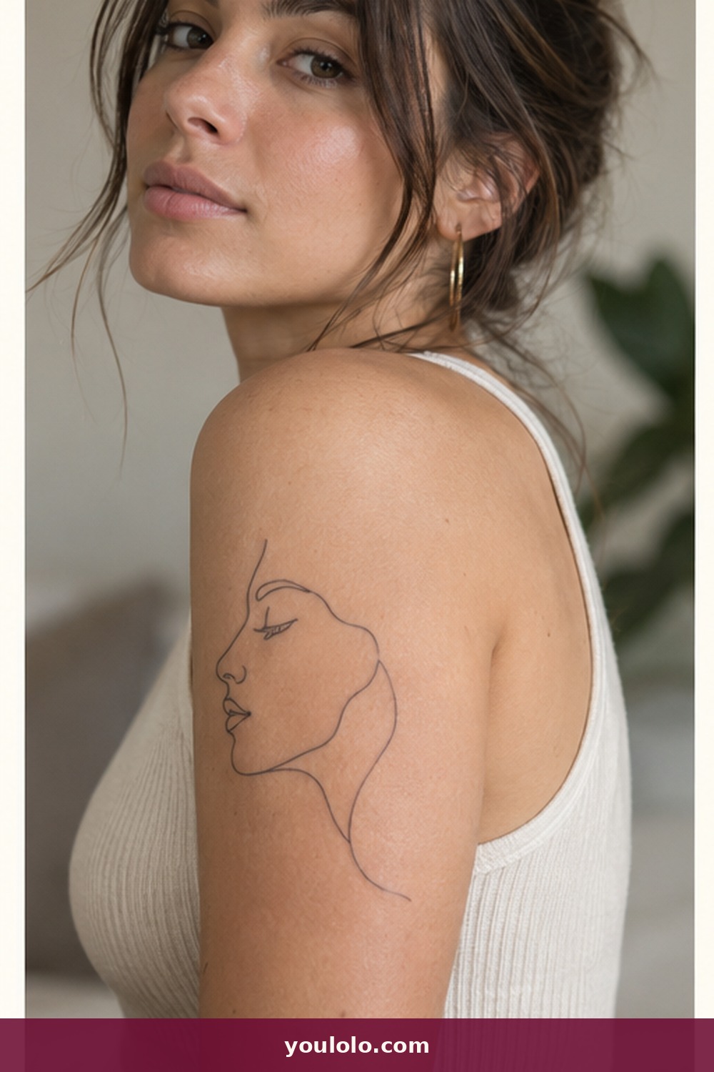 Continuous-Line Face — idea 1 from Fine Line Tattoos for Women