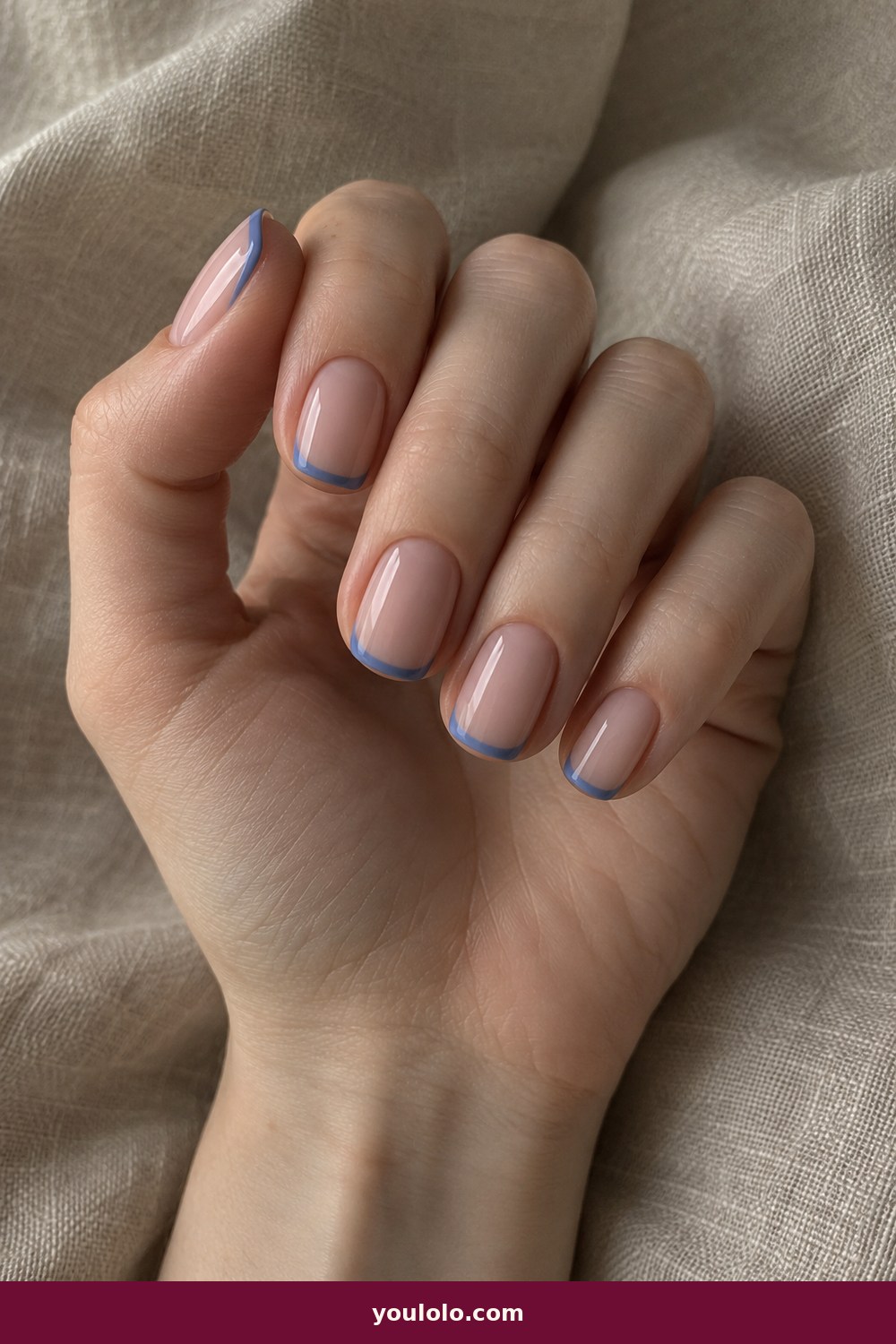 Cruise Nails idea 1: Ocean Micro French