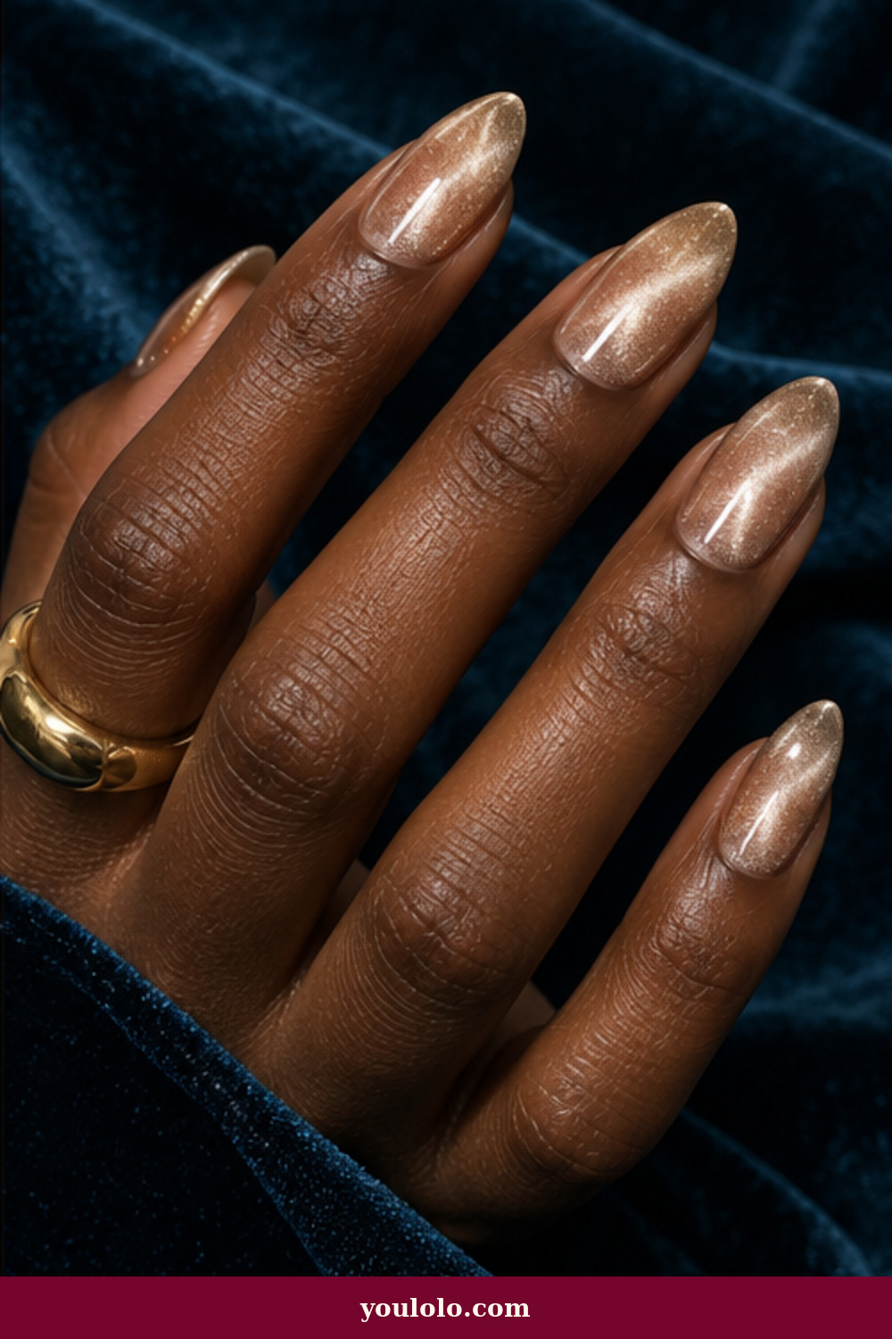 Luxury Nails idea 2: Champagne Velvet