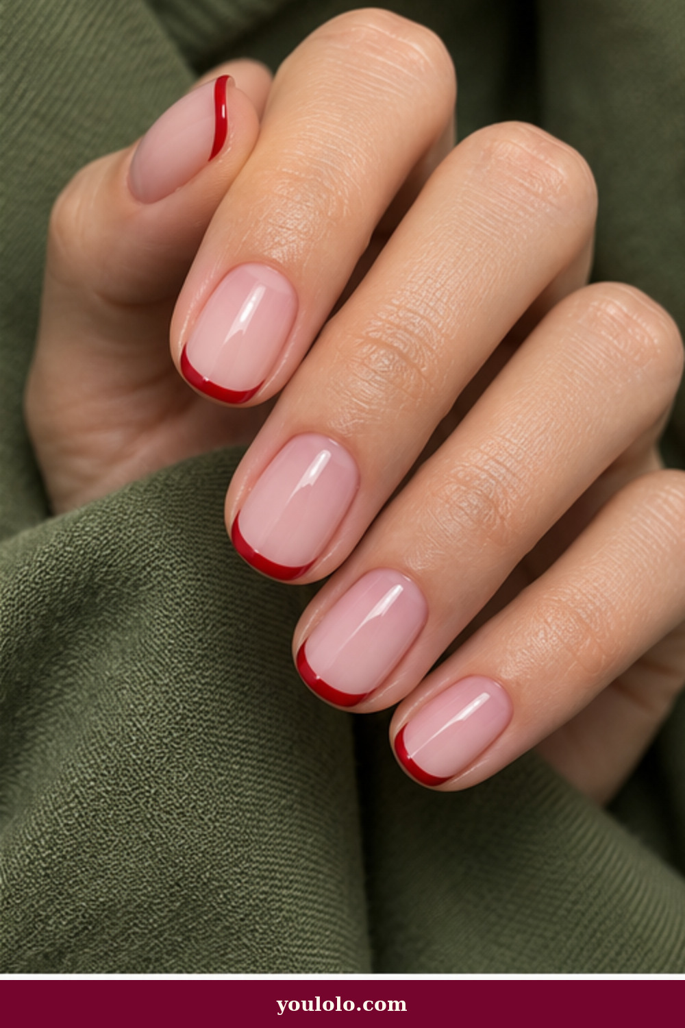 Simple Funky Nails idea 2: Cherry Micro French