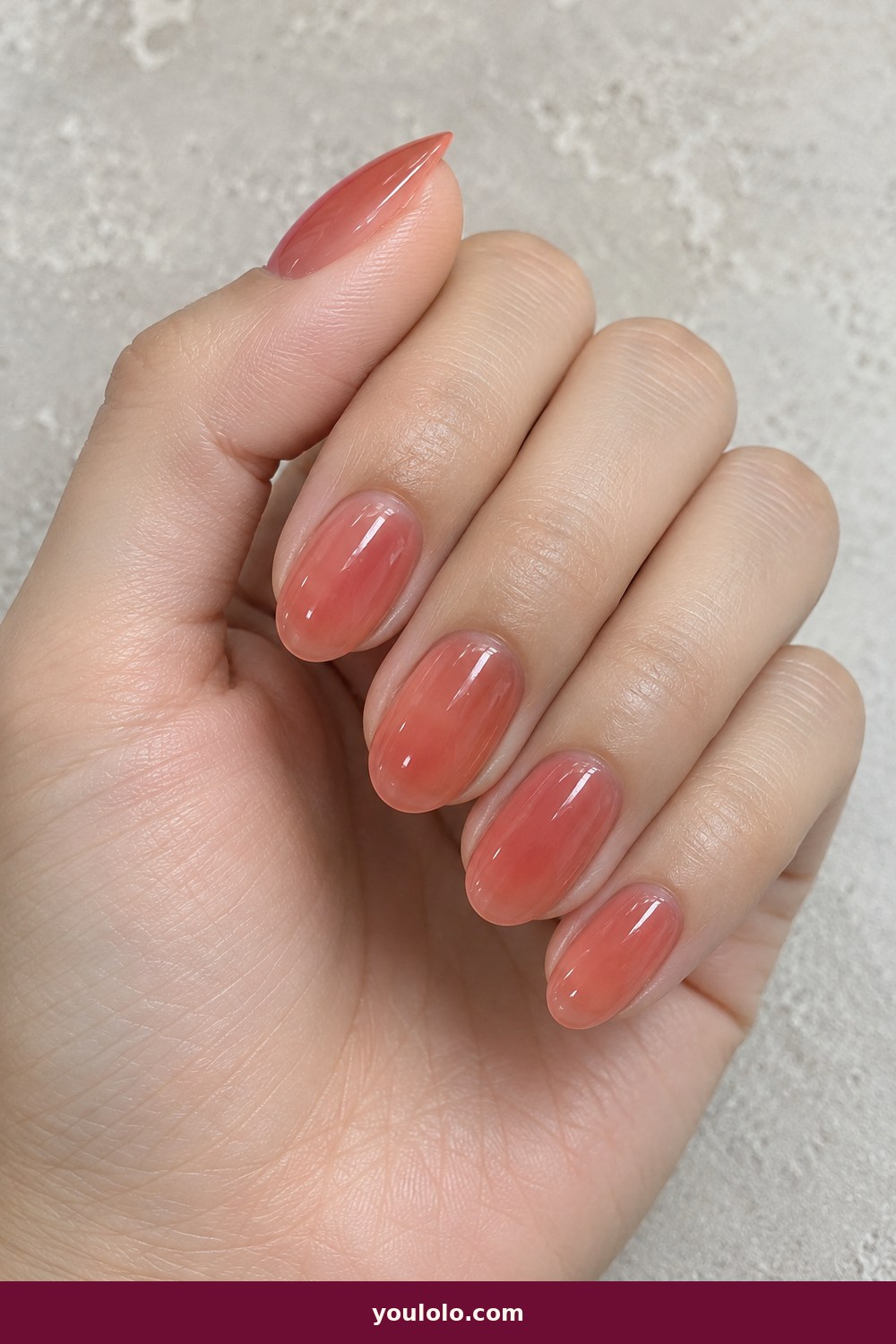 Cruise Nails idea 2: Coral Glass