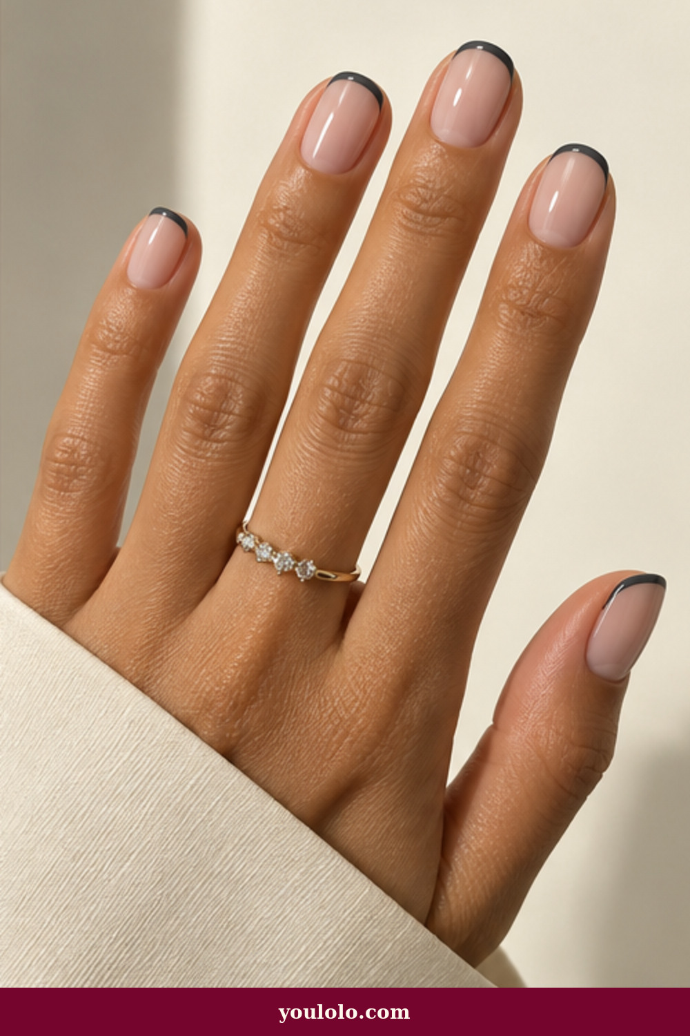 Cool Girl Nails idea 2: Graphite Micro French