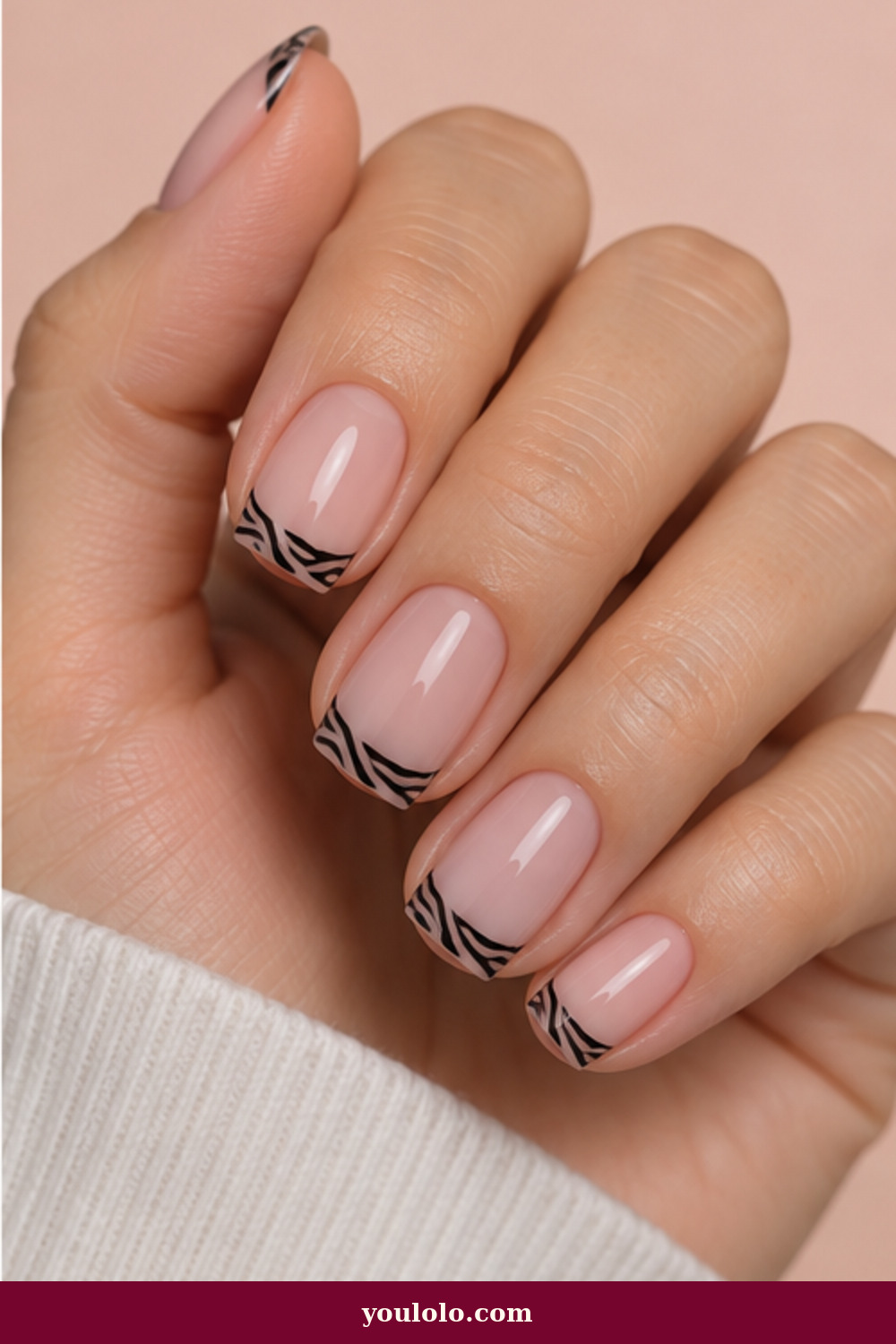 Zebra Print Nails idea 2: Micro Zebra French