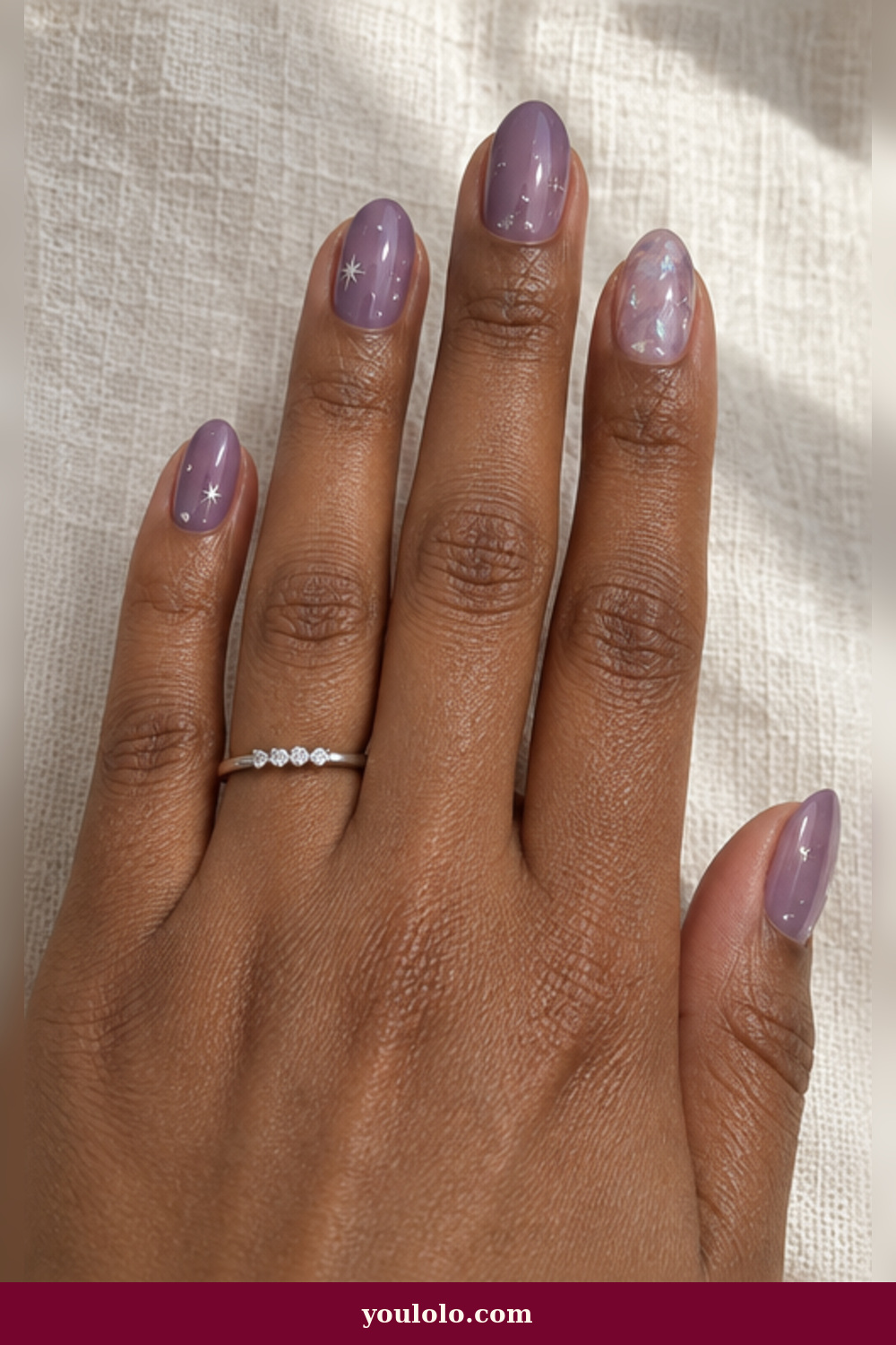 Purple Jelly Starlight BTS Nails idea