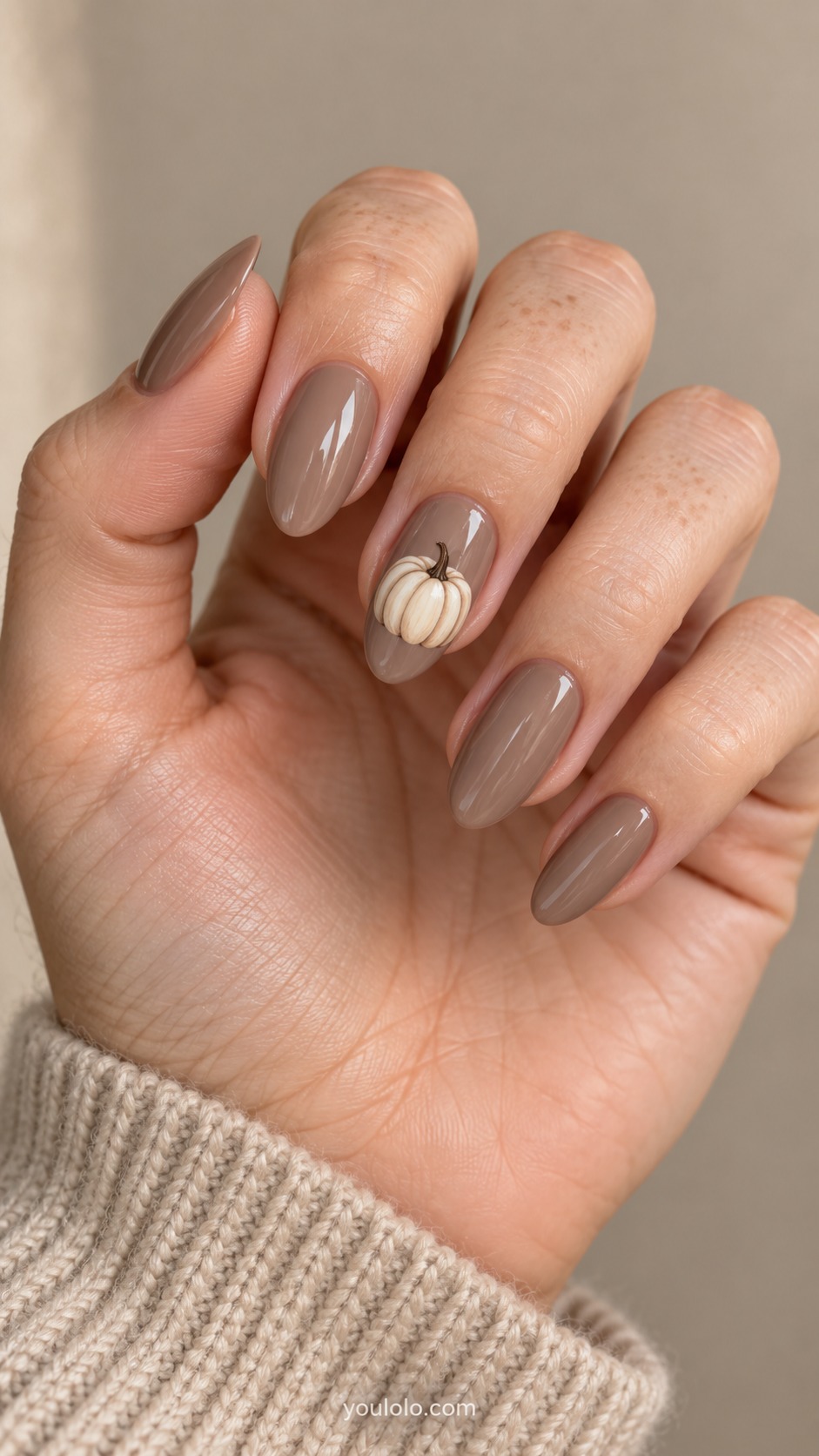 pumpkin nails — White Pumpkin Taupe Accent