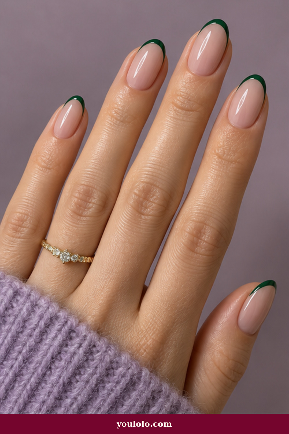 Emerald Green Nails idea 3: Emerald Micro French
