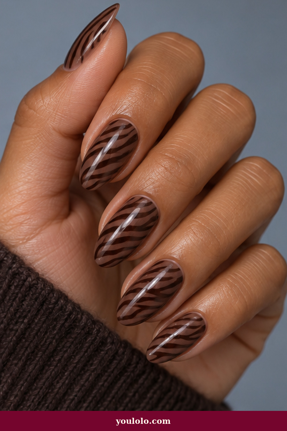 Zebra Print Nails idea 3: Mocha Jelly Zebra