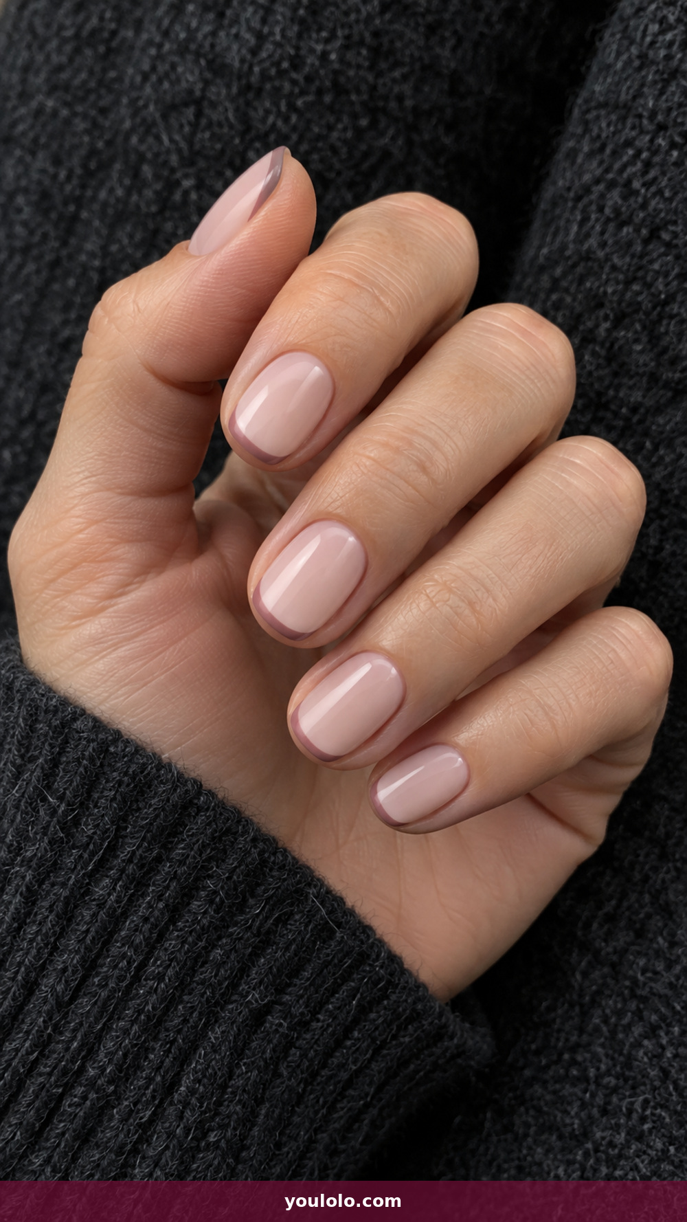 Peach Nails idea 3: Peach Mauve Micro-French in a realistic fall manicure