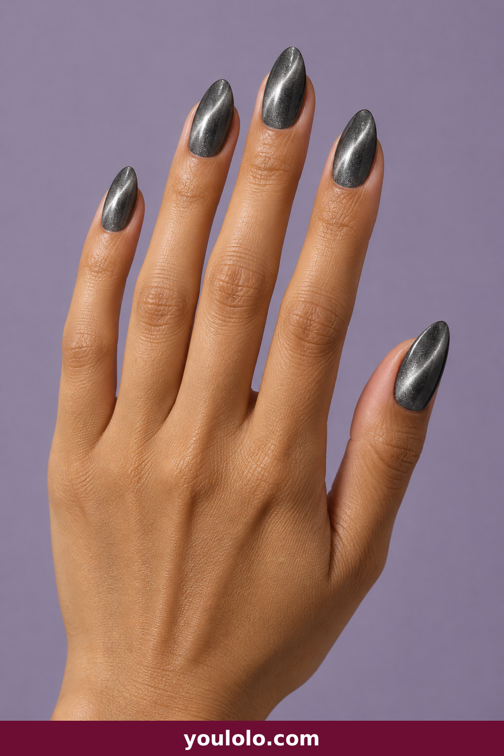 Grey Nails idea 4: Pewter Cat-Eye