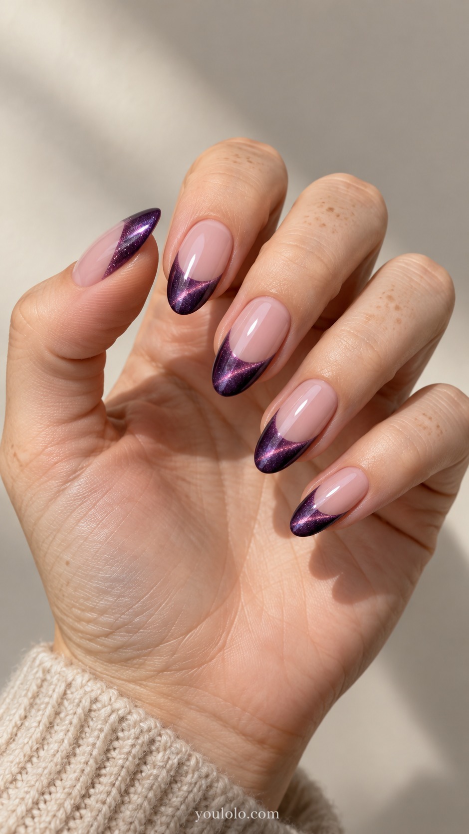 plum cat eye nails — Plum Magnetic Tip Windows