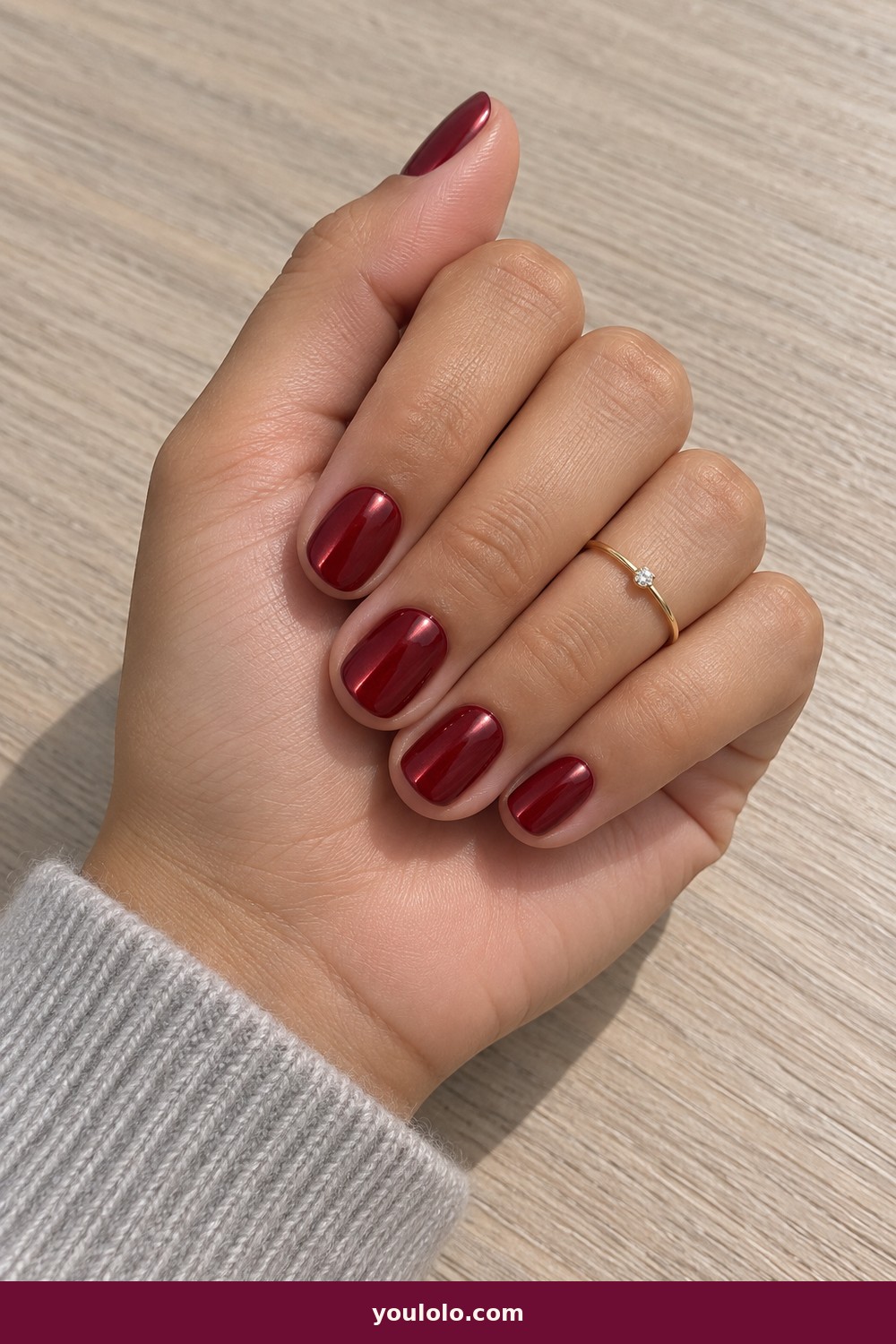 Red Chrome Glaze — Short Red Nails idea 4