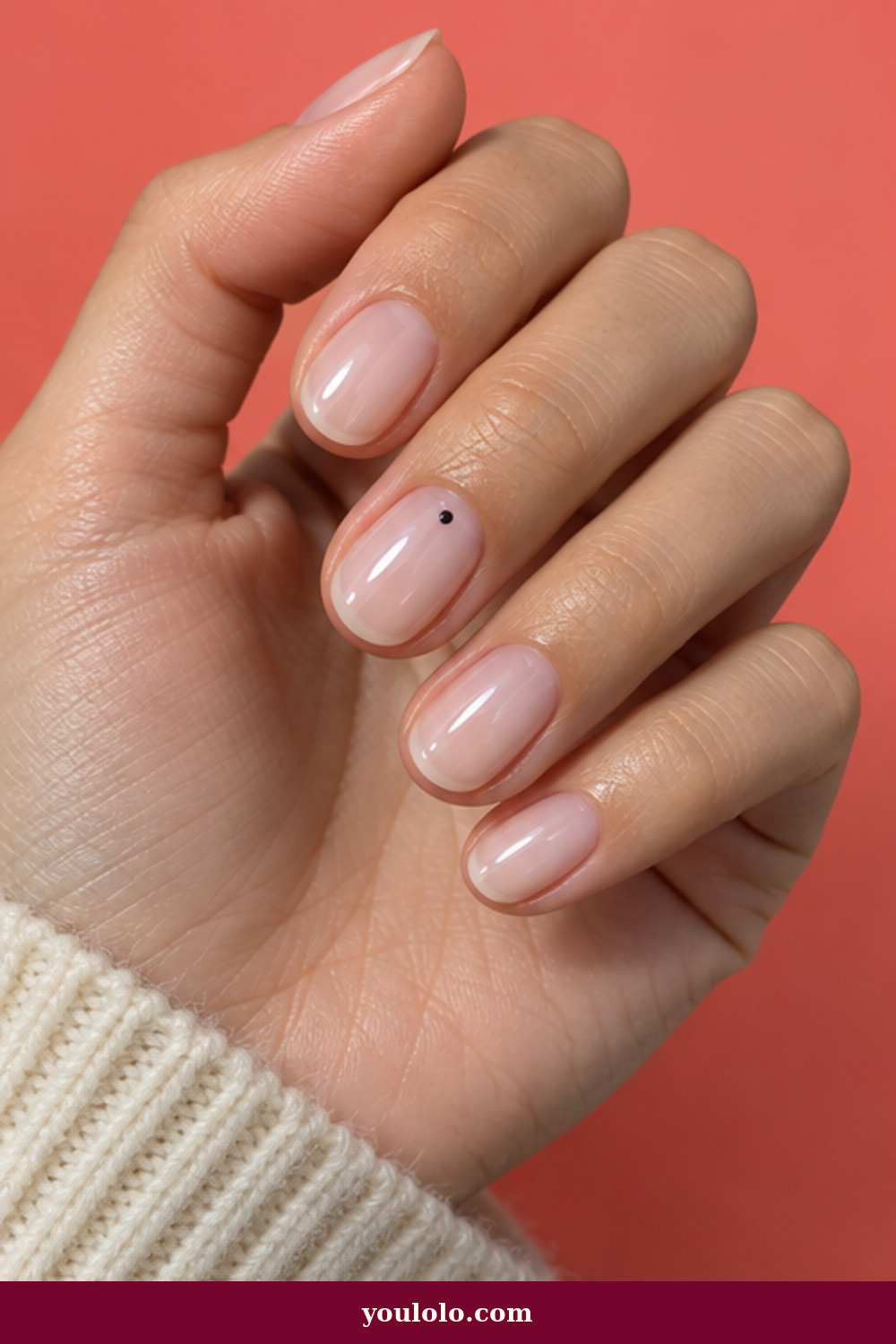 Cool Girl Nails idea 5: Black Dot Barely There