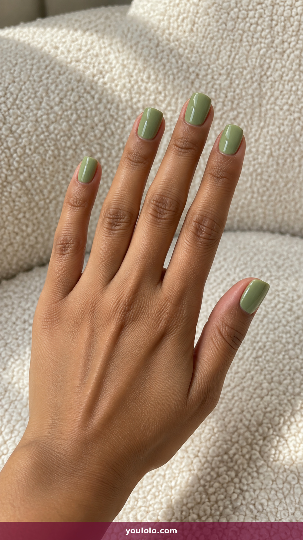 BIAB Nails Inspiration idea 5: Matcha Latte BIAB in a realistic fall manicure