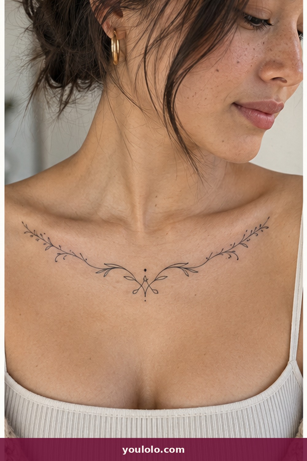 Ornamental Collarbone Flourish — idea 5 from Fine Line Tattoos for Women