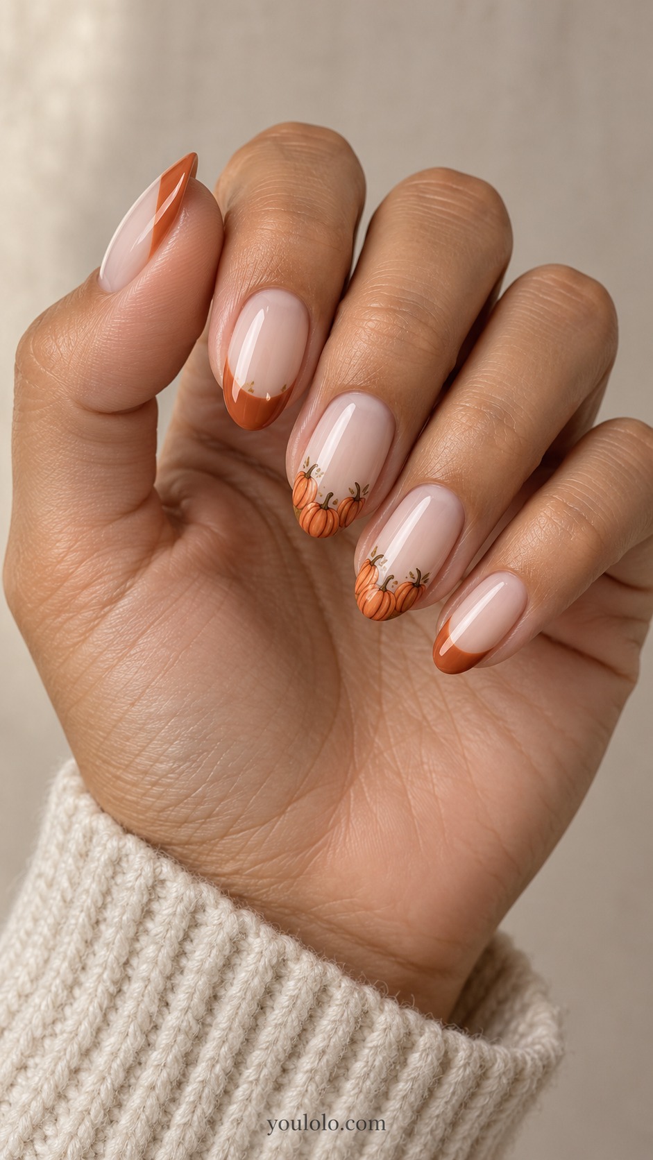 pumpkin nails — Pumpkin Patch Tip Border