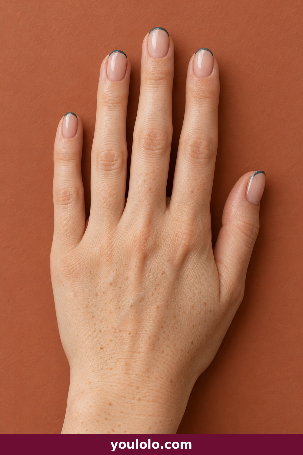 Grey Nails idea 5: Slate Micro French