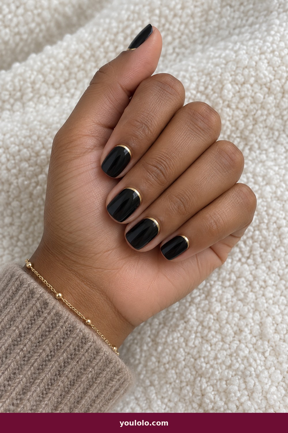 Black and Gold Cuffs — Bangle Nails idea 6