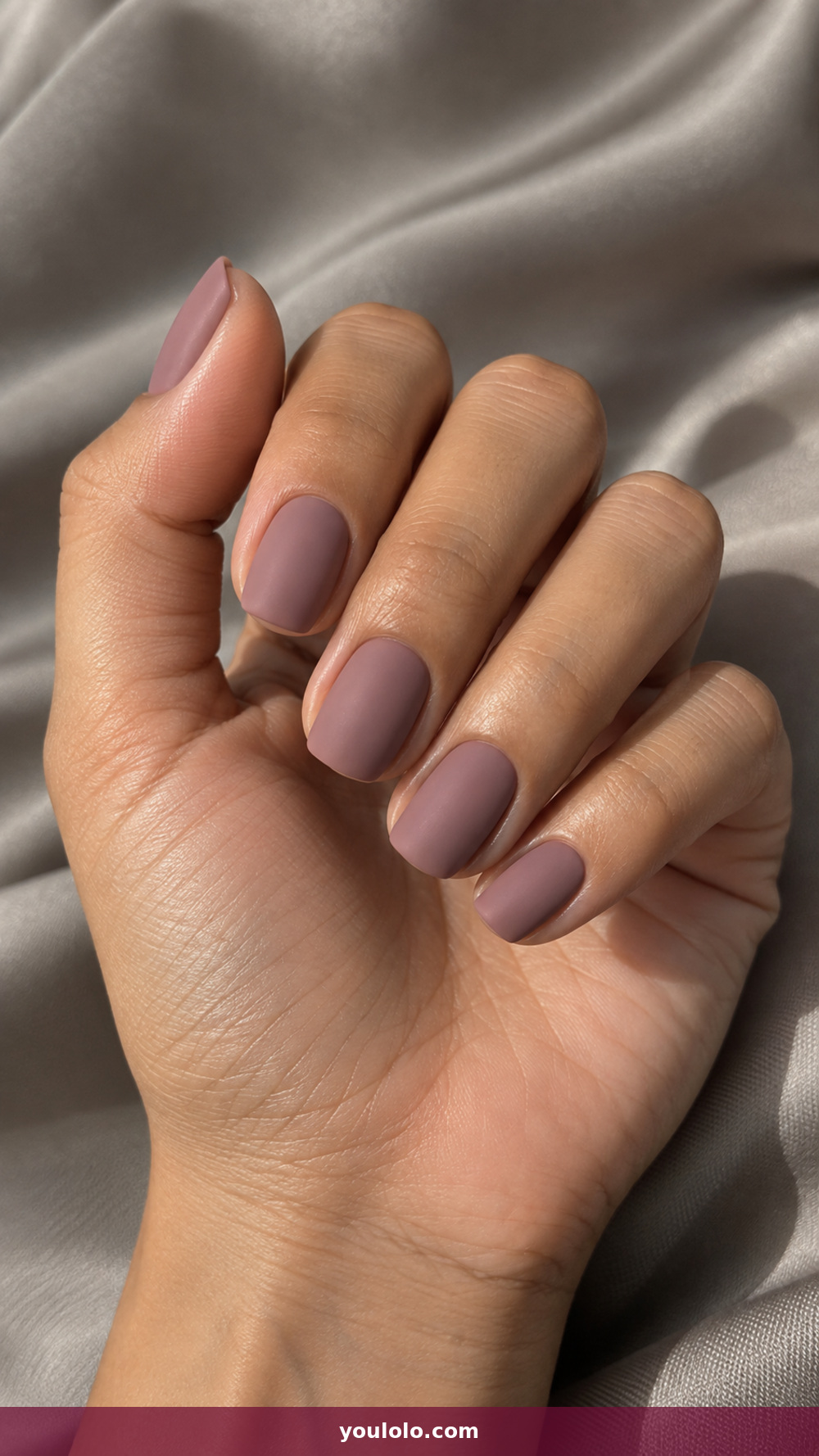 Matte Nails idea 6: Mauve Milk Powder in a realistic fall manicure