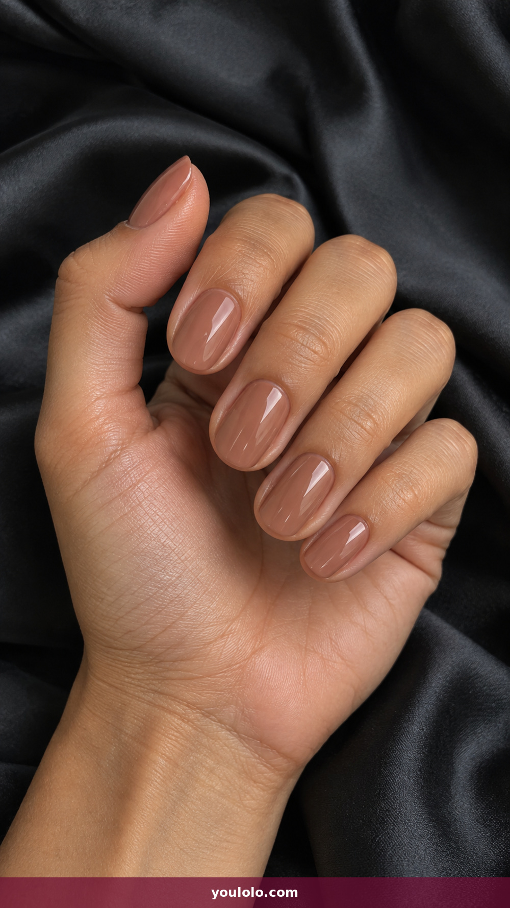 BIAB Nails Inspiration idea 6: Pecan Nude Gloss in a realistic fall manicure