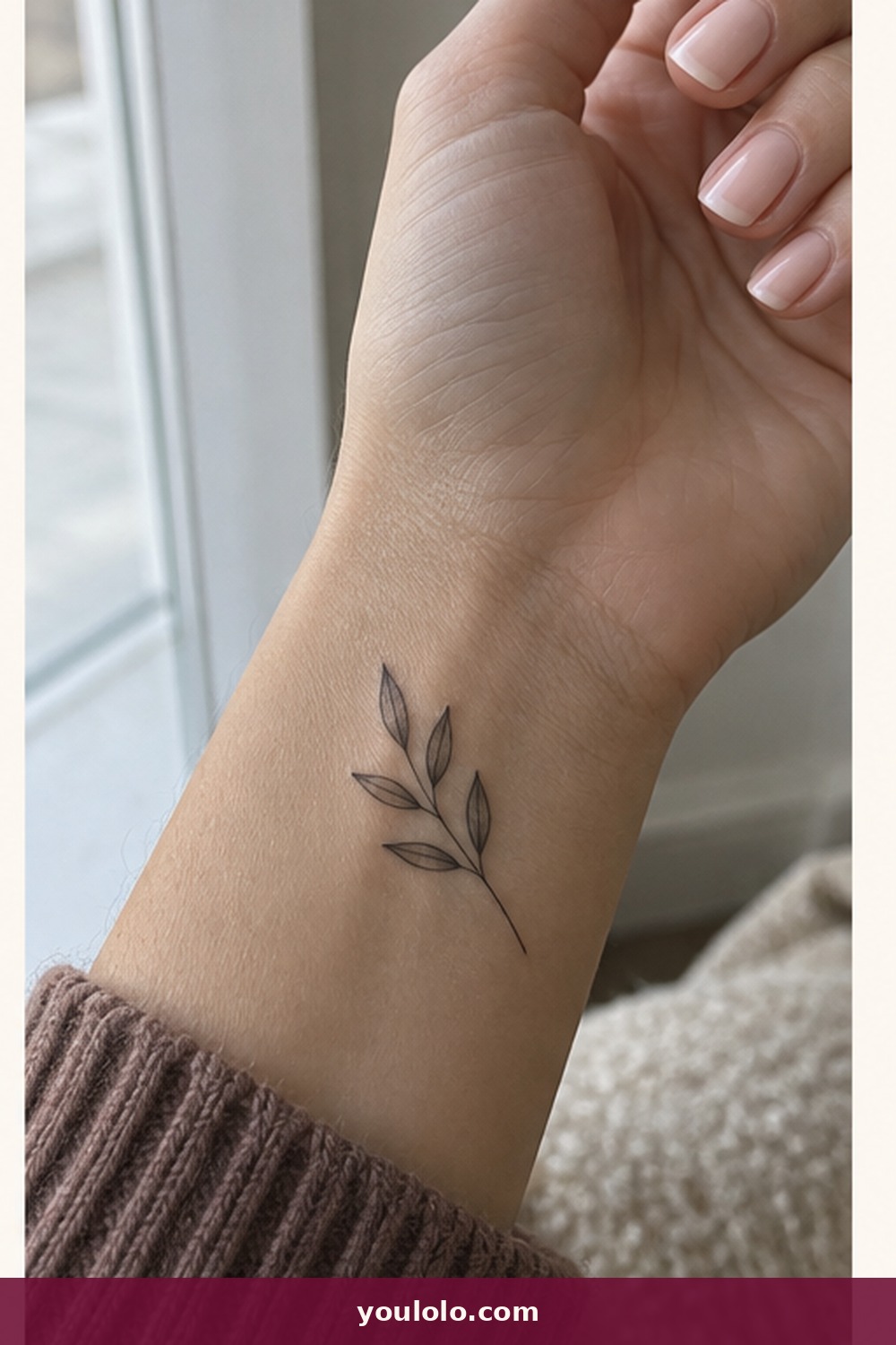 Slim Olive Branch — idea 6 from Dainty Wrist Tattoos for Women