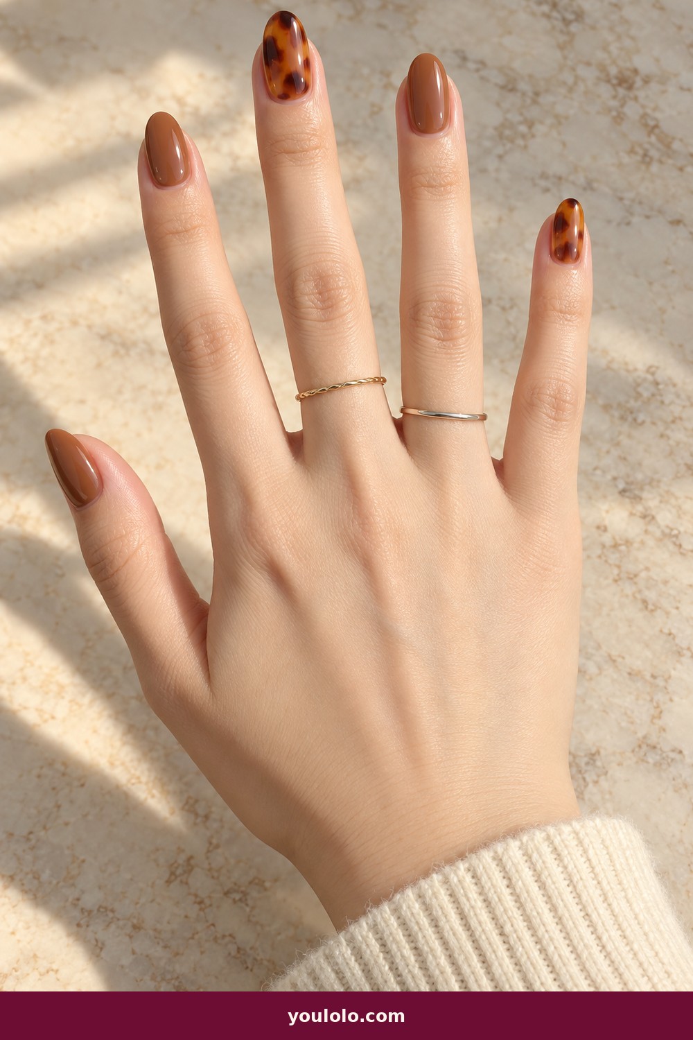 Tortoiseshell Accent — Nails Fall idea 6