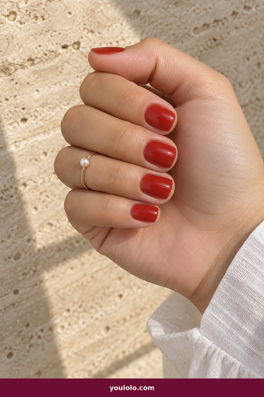 Berry Cat-Eye — Short Red Nails idea 7