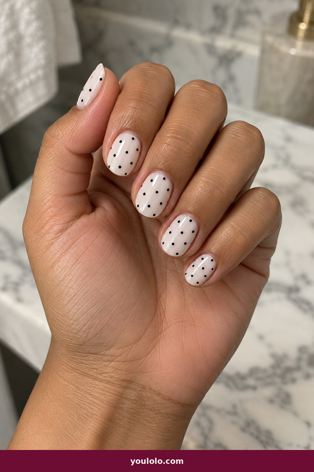 Funny Bunny Nails idea 7: Bunny Polka Dots