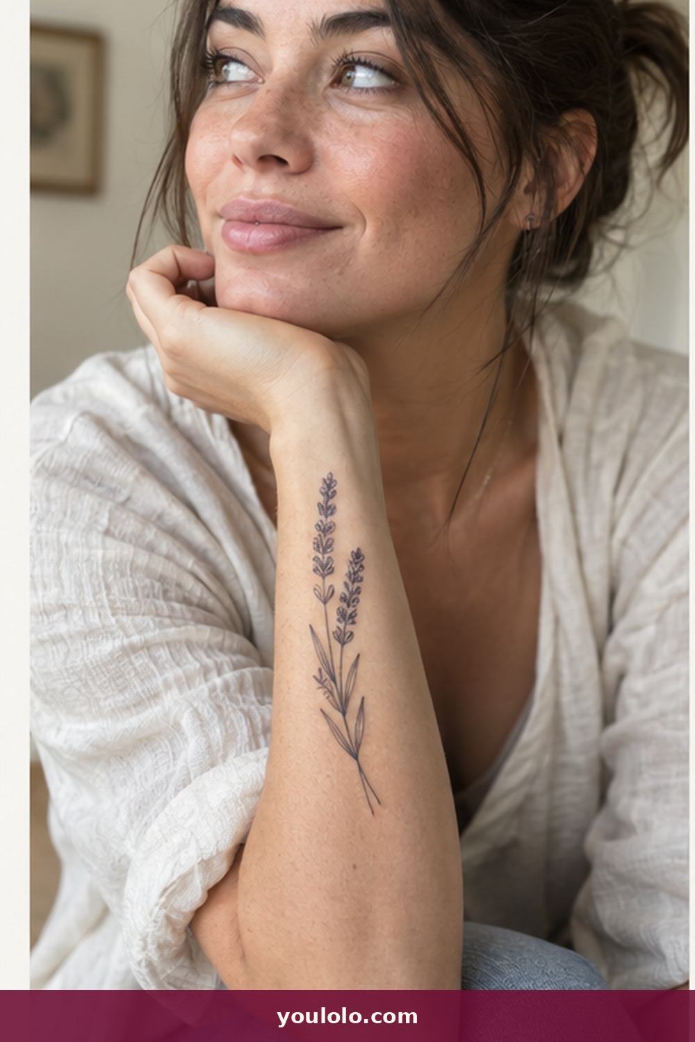 Lavender Sprig — idea 7 from Fine Line Tattoos for Women
