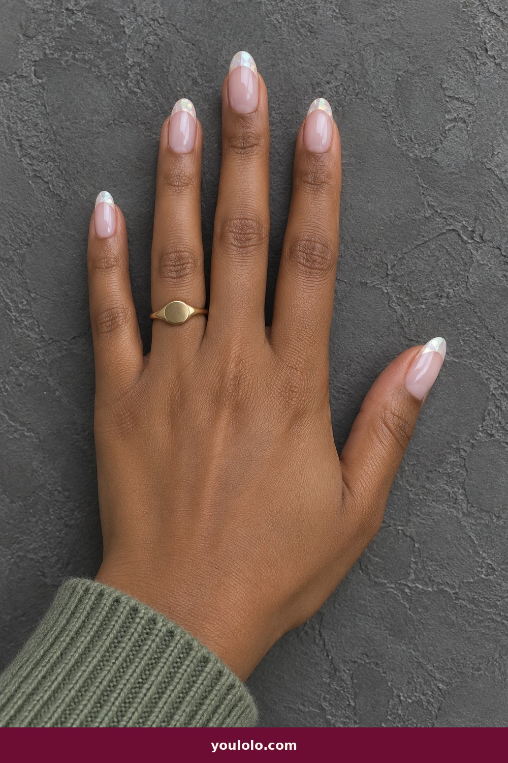 Mother-of-Pearl Tips — French Nails Ideas idea 7