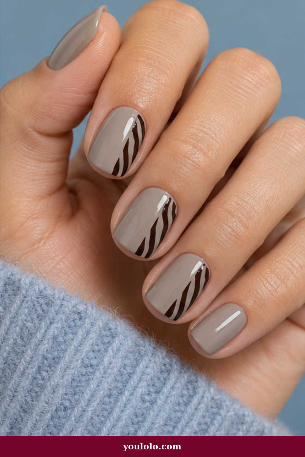 Zebra Print Nails idea 8: Greige Espresso Side Zebra