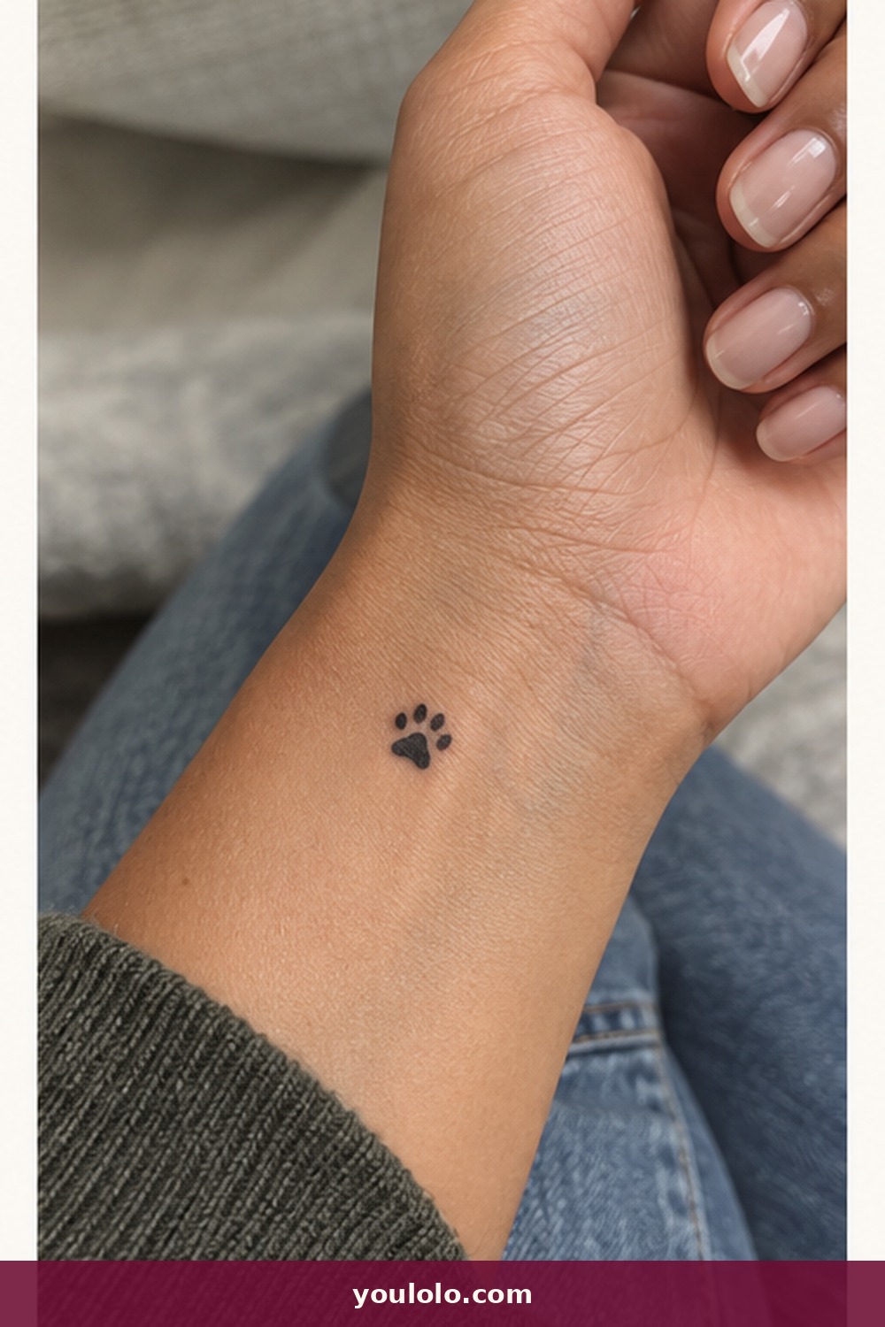 Petite Paw Print — idea 8 from Dainty Wrist Tattoos for Women