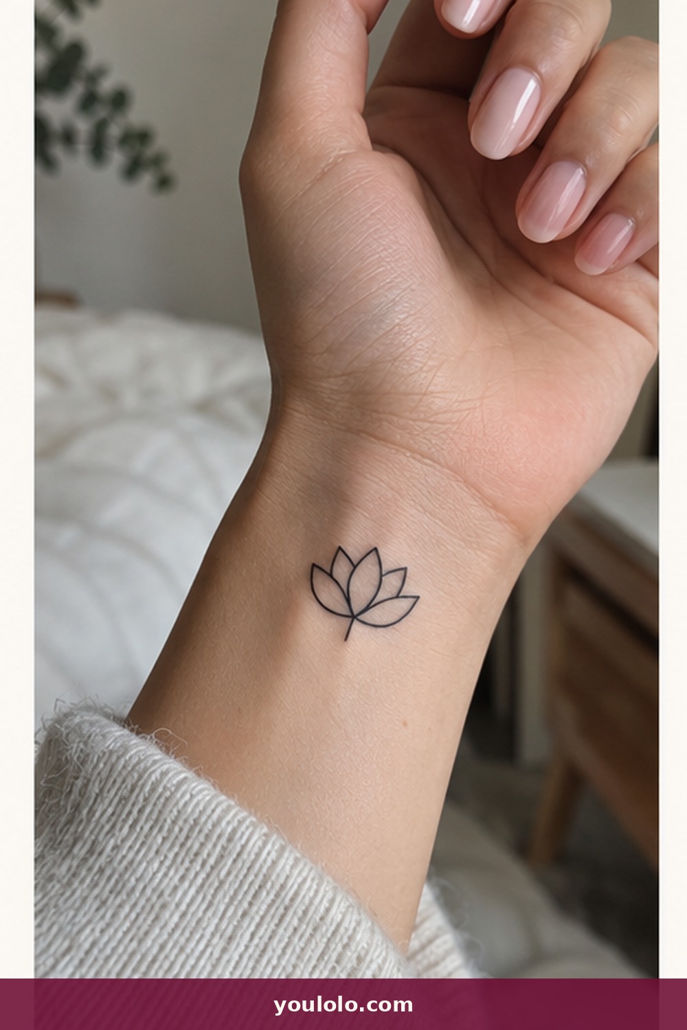Minimal Open Lotus — idea 9 from Dainty Wrist Tattoos for Women