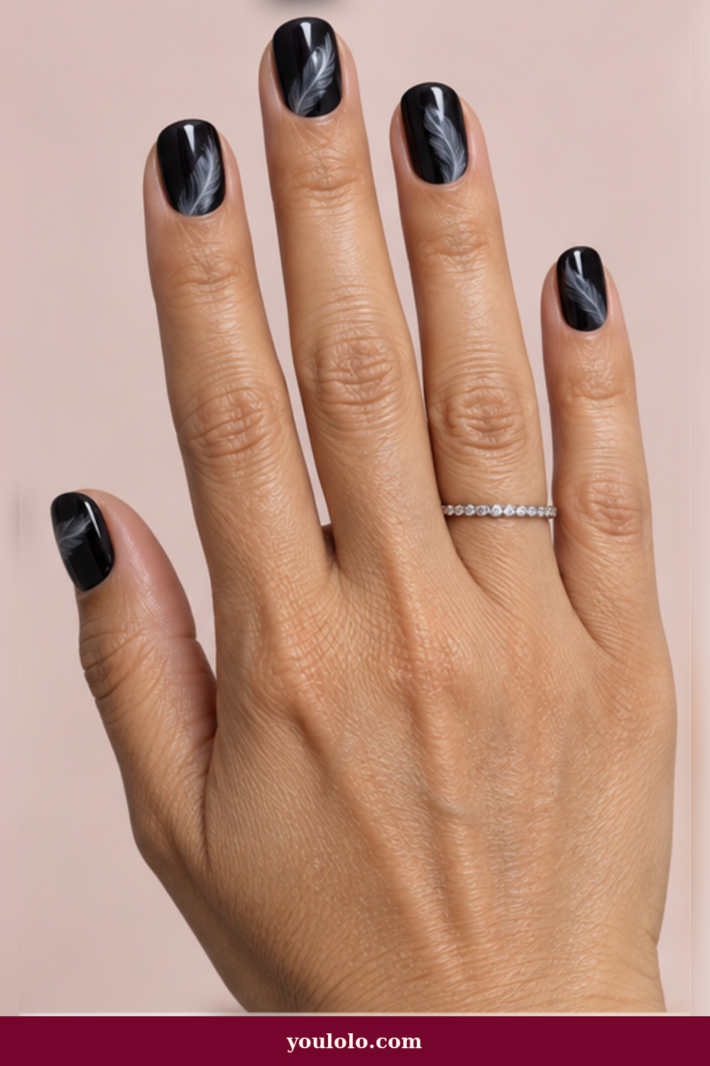 Black Swan Feather Gloss BTS Nails idea