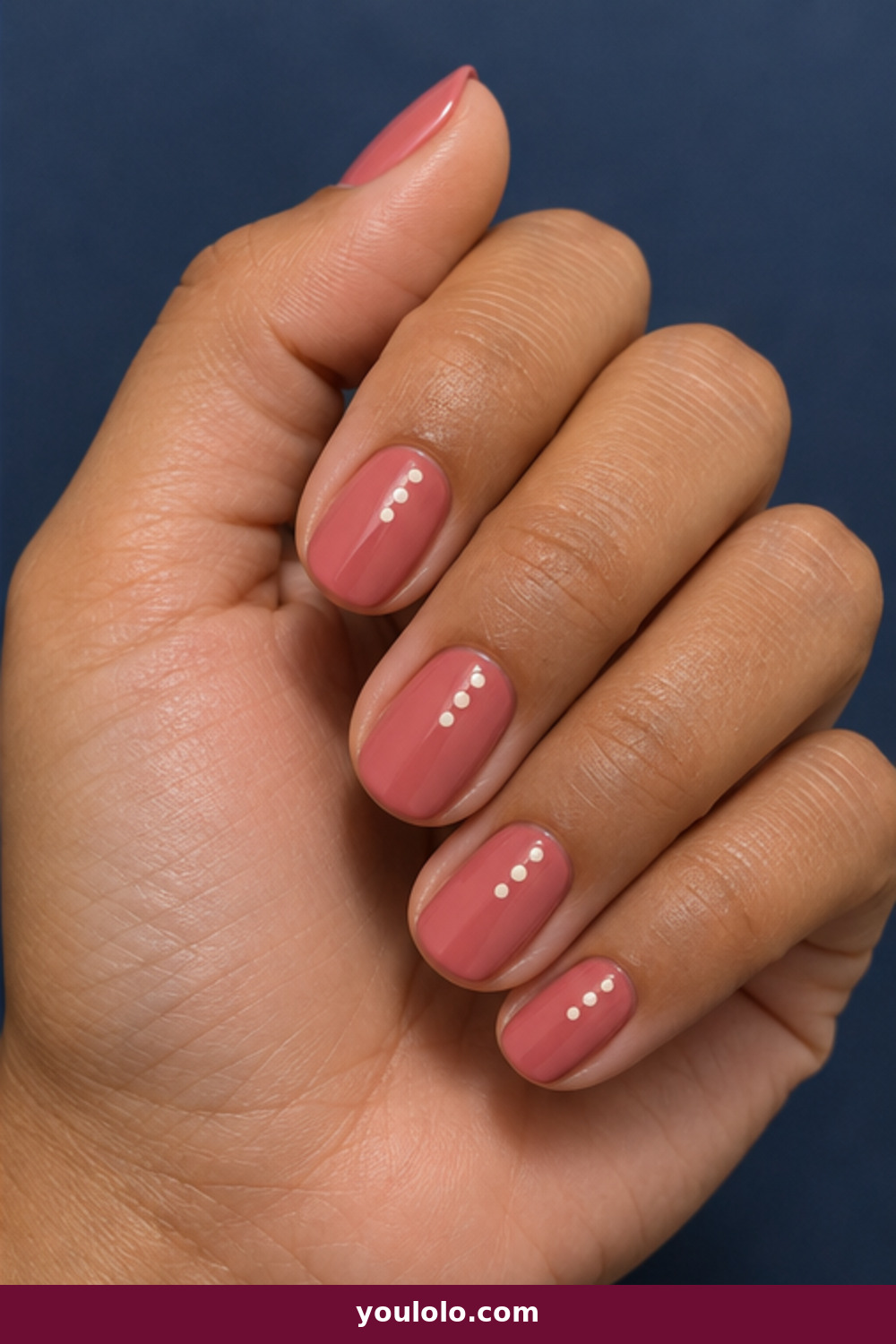 Pink Polka Dot Nails idea 10: Coral Pink with Ivory Trio