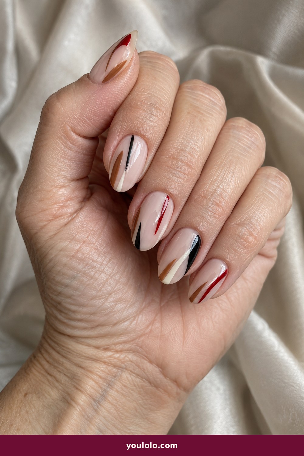 Burberry Nails idea 10: Deconstructed Heritage Stripes