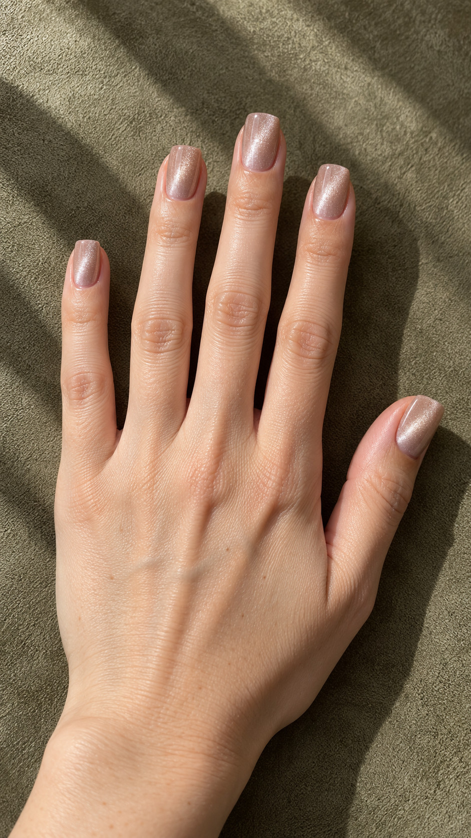 Velvet Nails idea 10: Oyster Pearl manicure on a realistic feminine hand