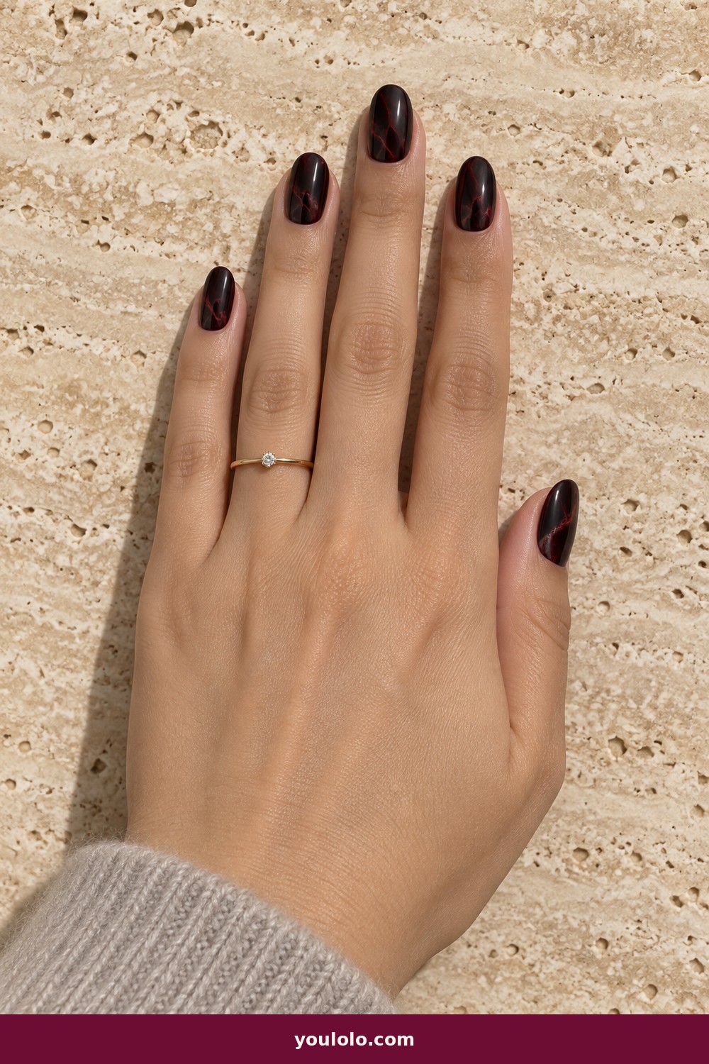 Red Vein Marble — Vampire Nails idea 10