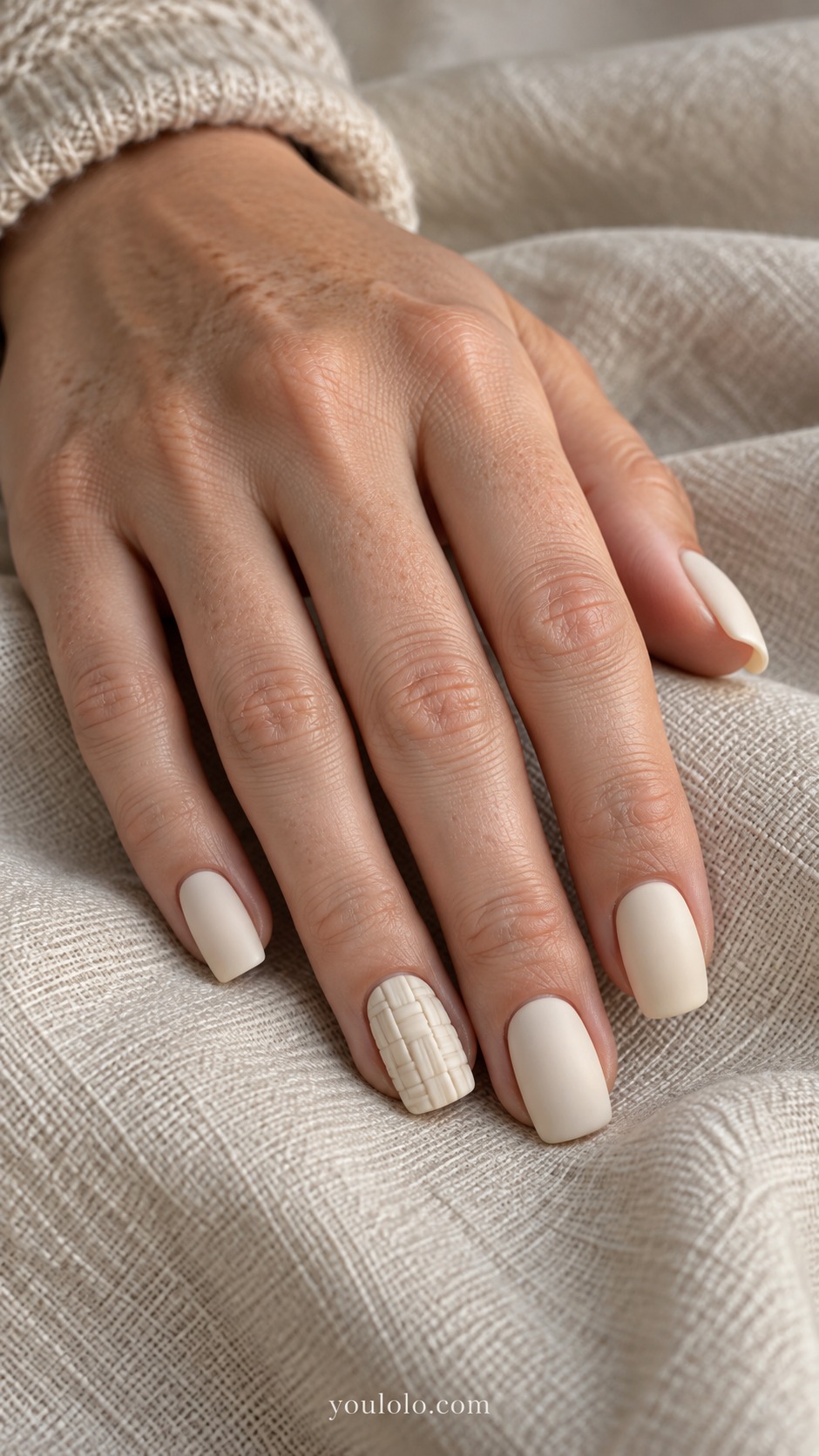 sweater nails — Cream Basketweave