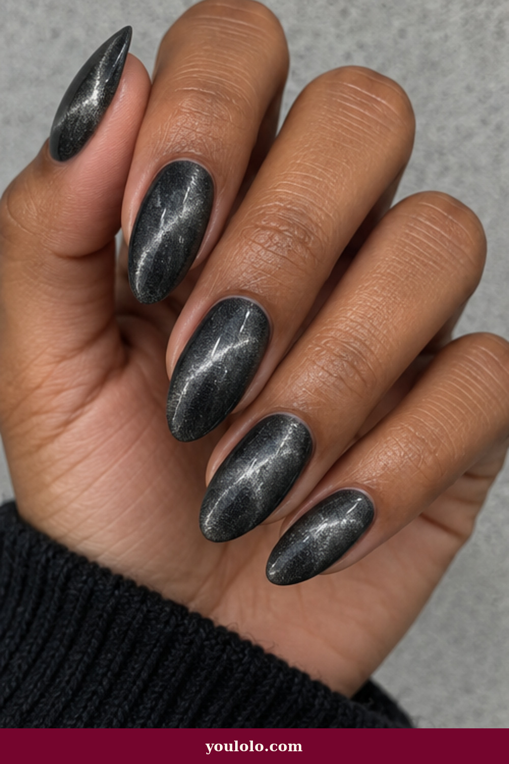 Luxury Nails idea 11: Graphite Velvet