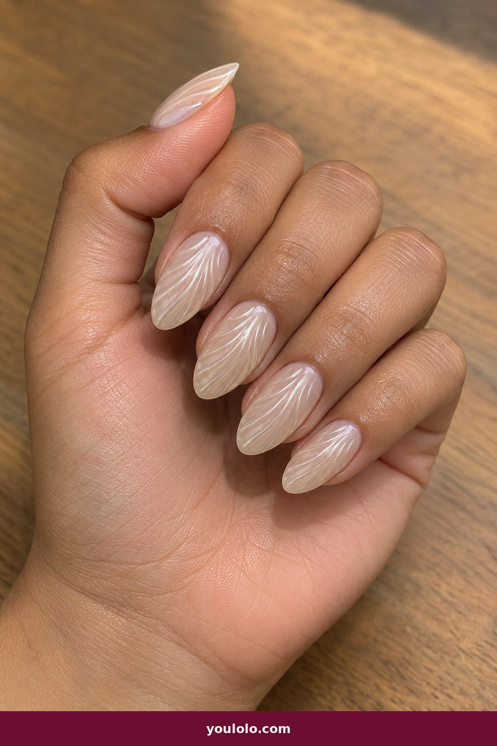 Beige Nails idea 11: Pearl Shell Beige