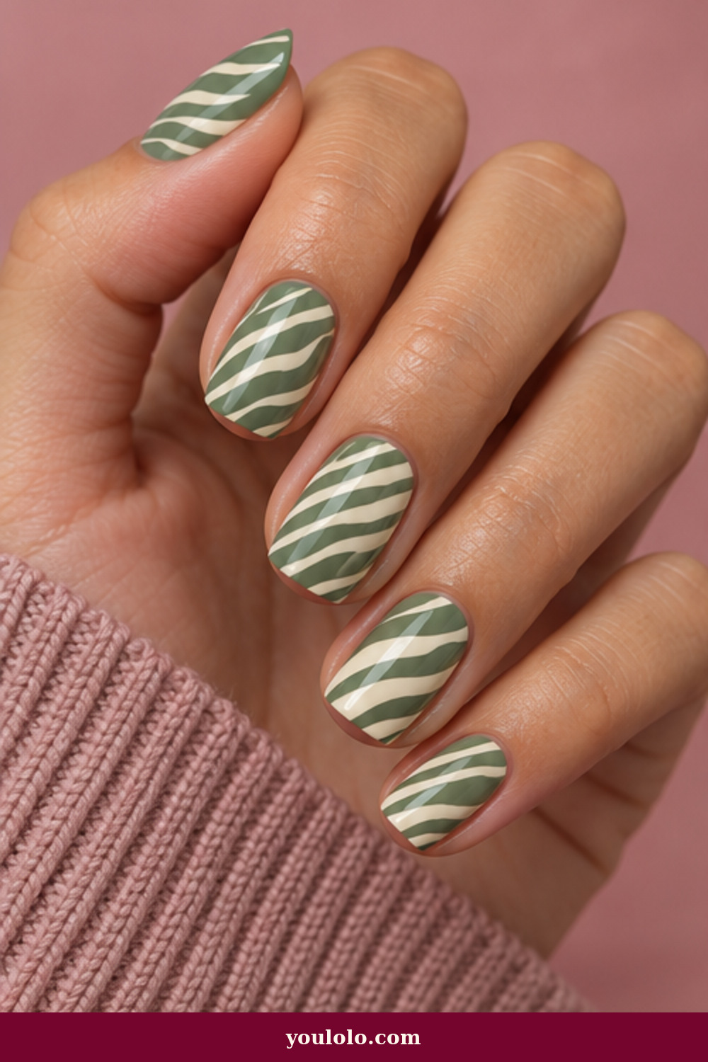 Zebra Print Nails idea 11: Sage Ivory Zebra