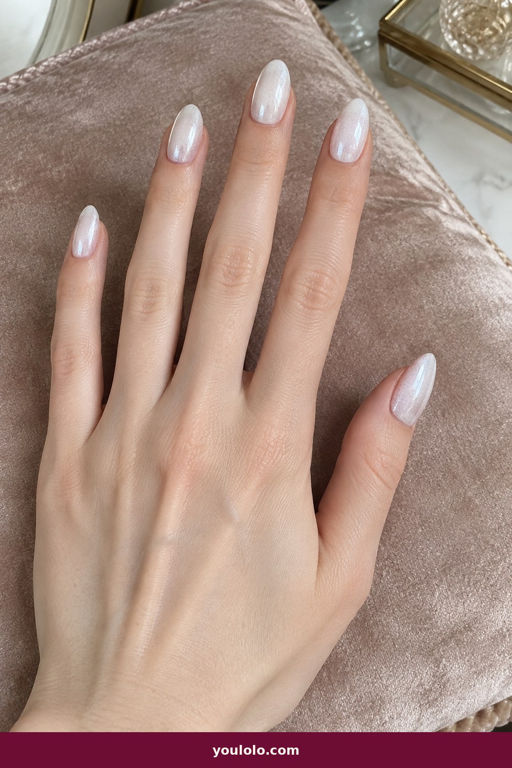 Funny Bunny Nails idea 11: White Velvet Beam
