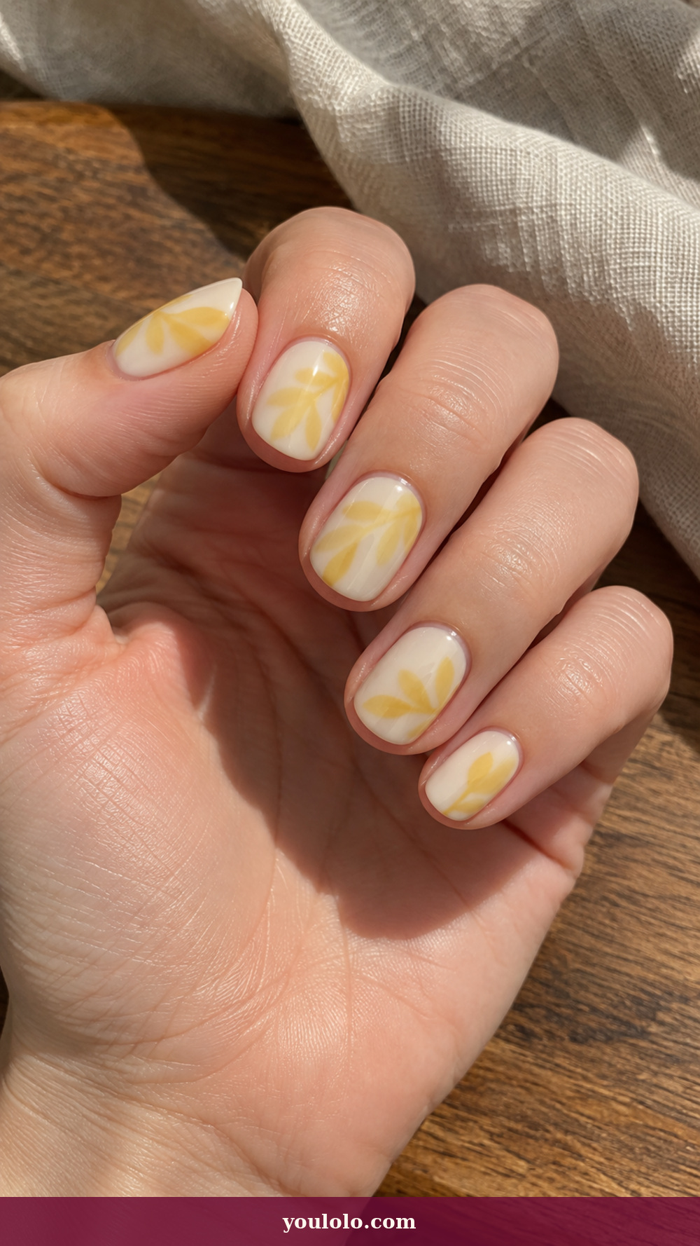 Italy Nails idea 12: Amalfi Lemon Shadow on a realistic feminine hand