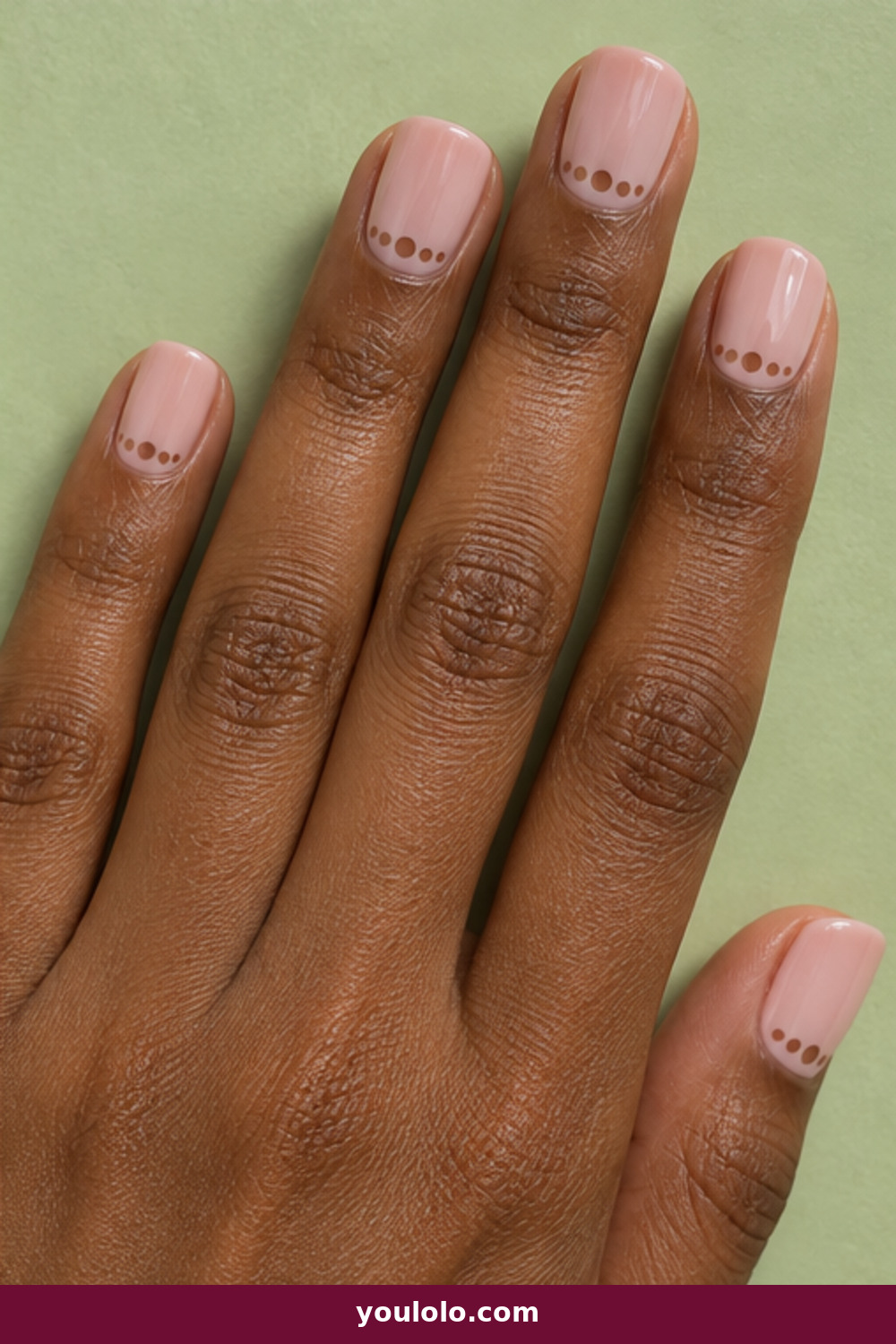 Pink Polka Dot Nails idea 12: Negative-Space Dot Half Moons