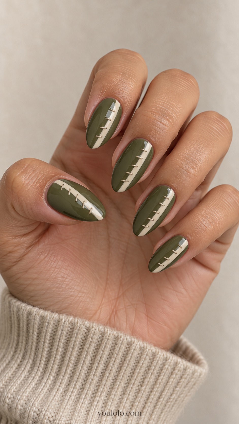sweater nails — Olive Shoulder-Seam Stripe