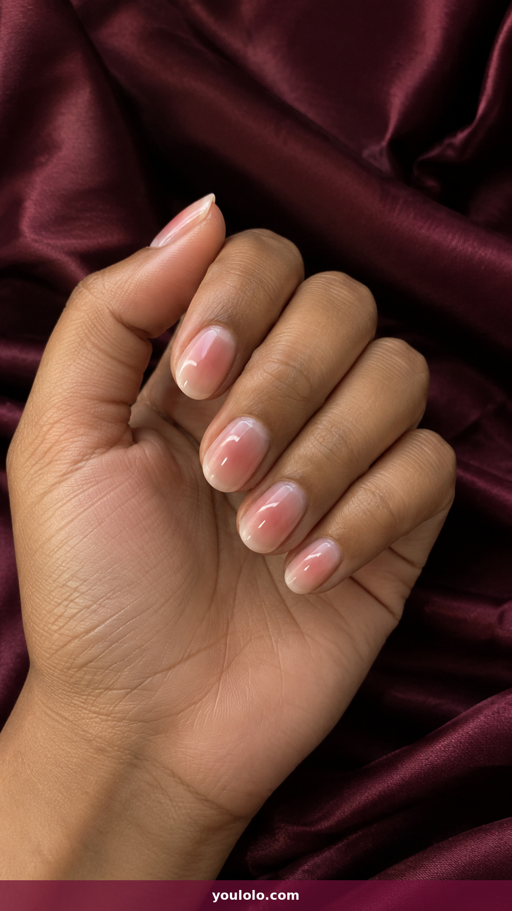 Peach Nails idea 12: Rose-Peach Aura in a realistic fall manicure