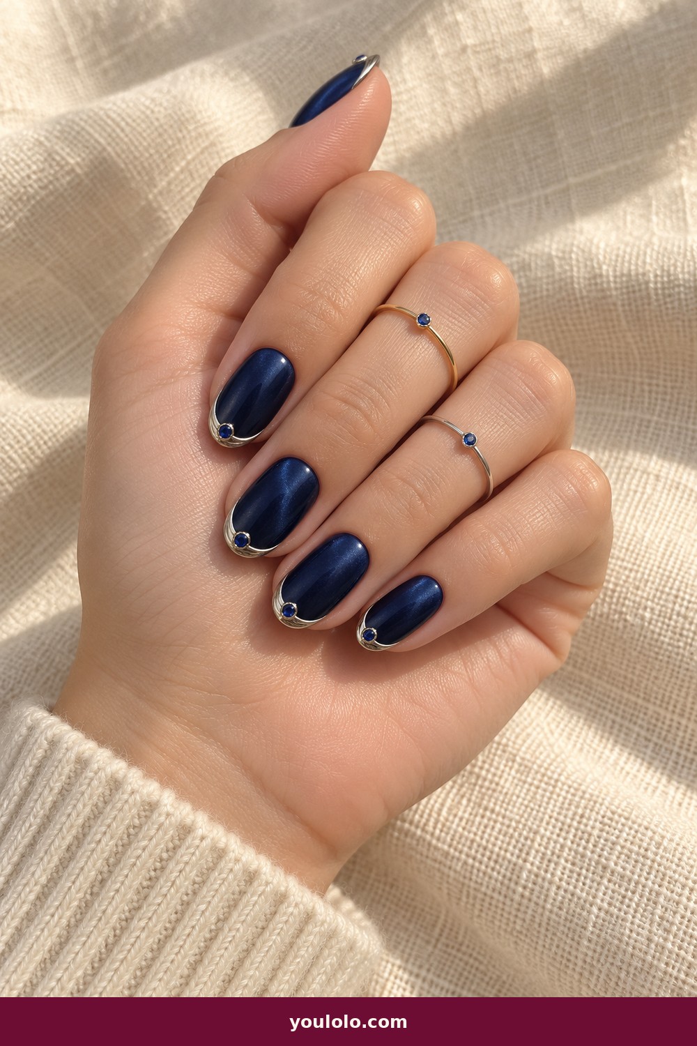 Sapphire Cuff Set — Bangle Nails idea 12