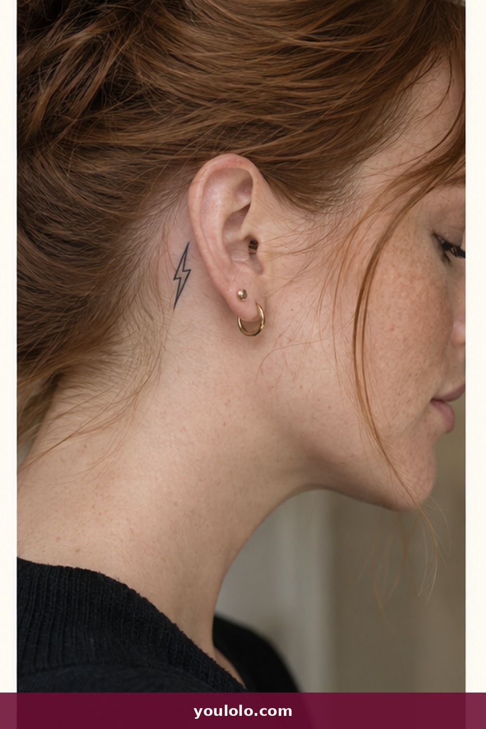 Tiny Lightning Bolt — idea 12 from Behind the Ear Tattoos for Women