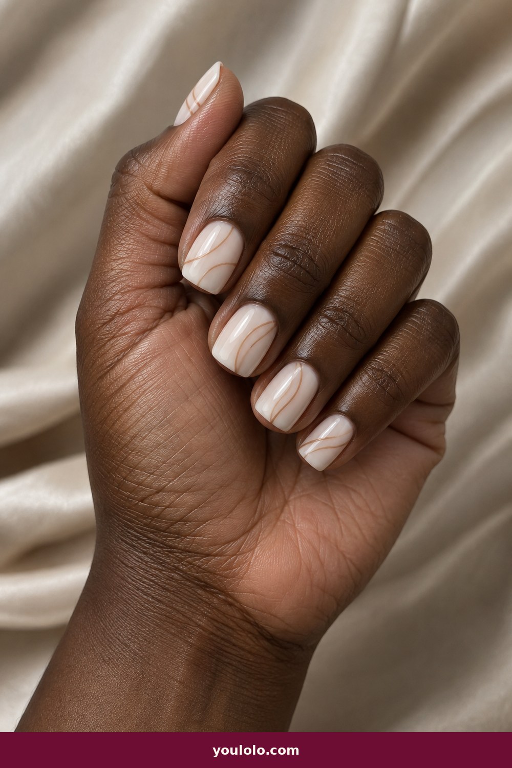 Cruise Nails idea 12: White Linen Nails