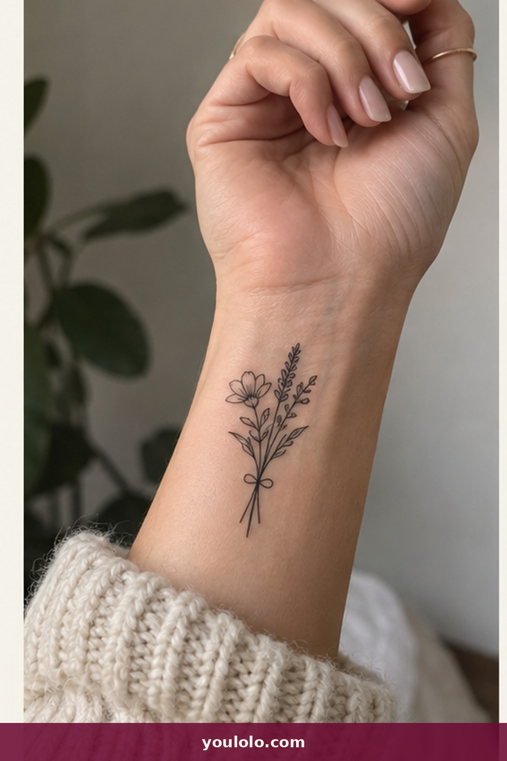Birth-Flower Bouquet — idea 13 from Dainty Wrist Tattoos for Women